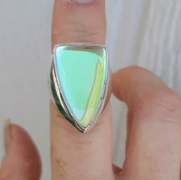 Handmade Other - New Men's Rainbow Fire Topaz 925 Silver Ring.